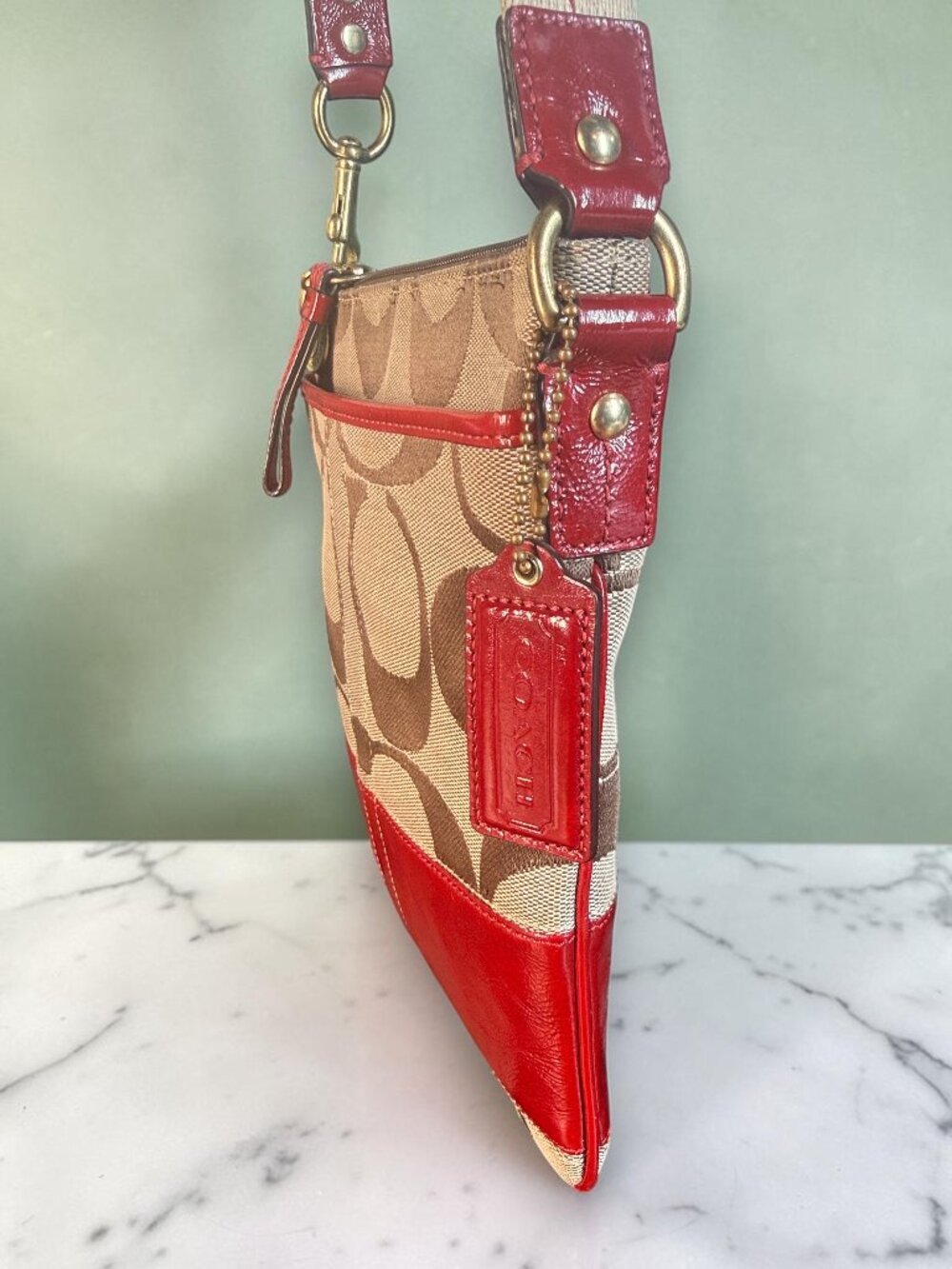 Coach Signature Stripe Swingpack Crossbody Shoulder Bag - Picture 6 of 16